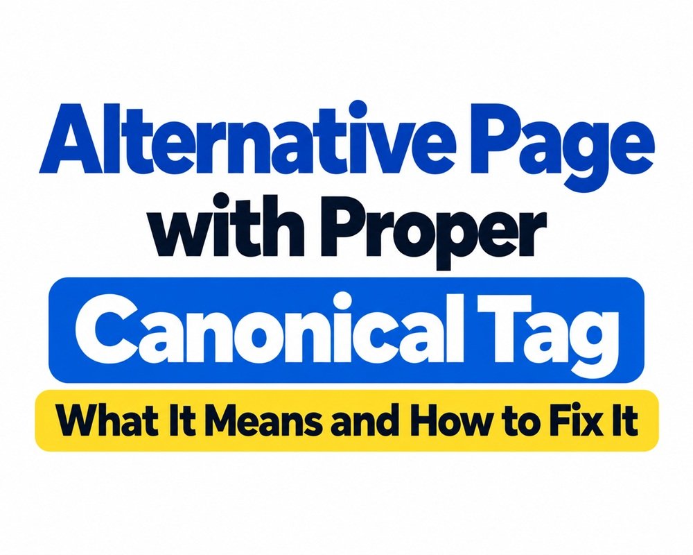 Alternative Page with Proper Canonical Tag: What It Means and How to Fix It